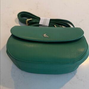 NEW - One Odd Bird Green Leather Crossbody Bag